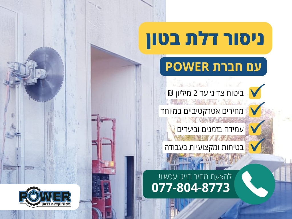 ניסור דלת בטון